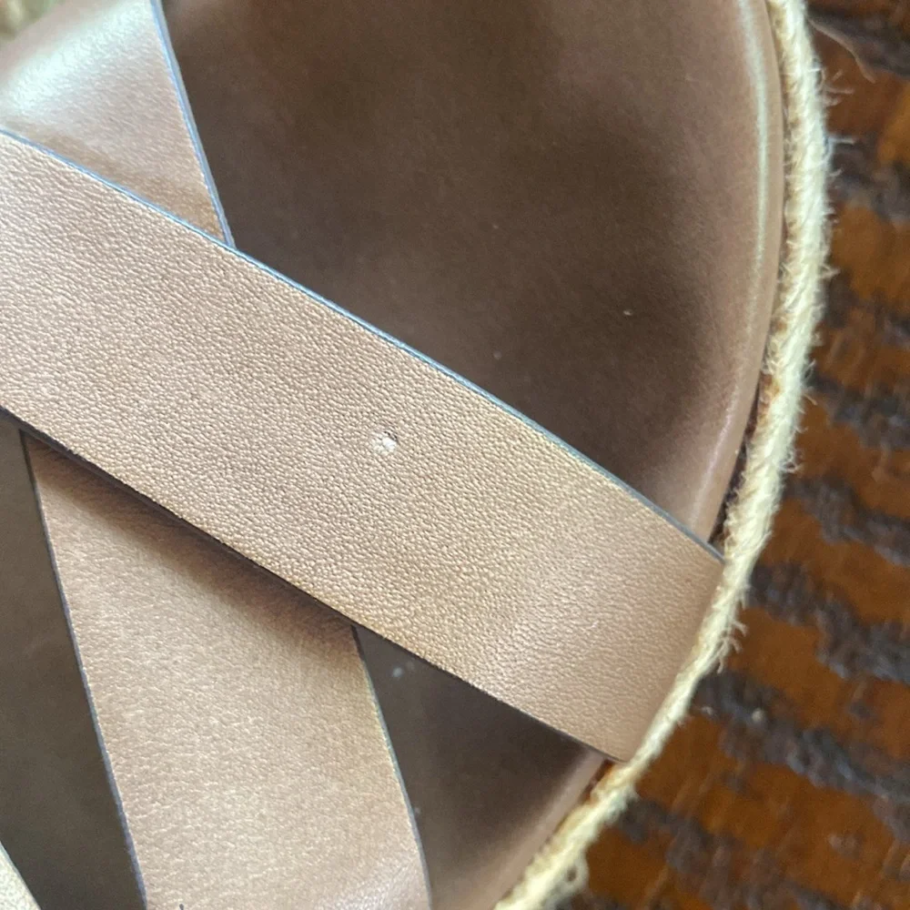 Jimmy Choo Prisma Wedge leather sandals in chocolate brown size US 7.5 (38.5)
